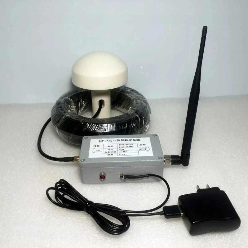 GPS Signal Repeater Kit for Indoor Coverage, GPS Amplifier Augmentation System with 25M Receiving Antenna