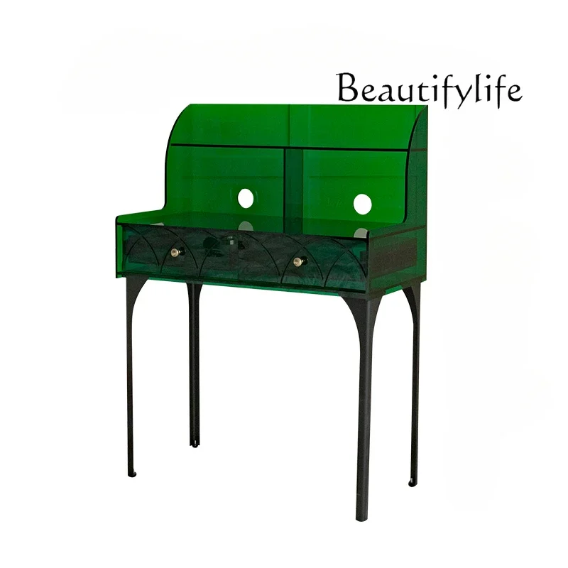 

Toeletta di lusso leggera quadrata grigia tavolo da trucco per la casa camera da letto semplice toeletta in acrilico piccolo app