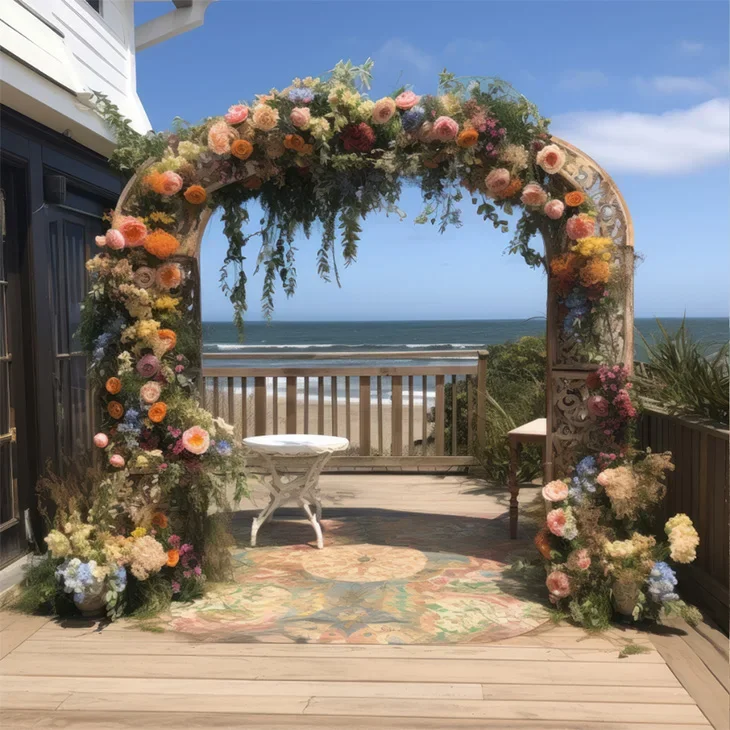 Mehofond Photography Background Boho Beach Archs Floral Adult Birthday Wedding Maternity Portrait Decor Backdrop Photo Studio