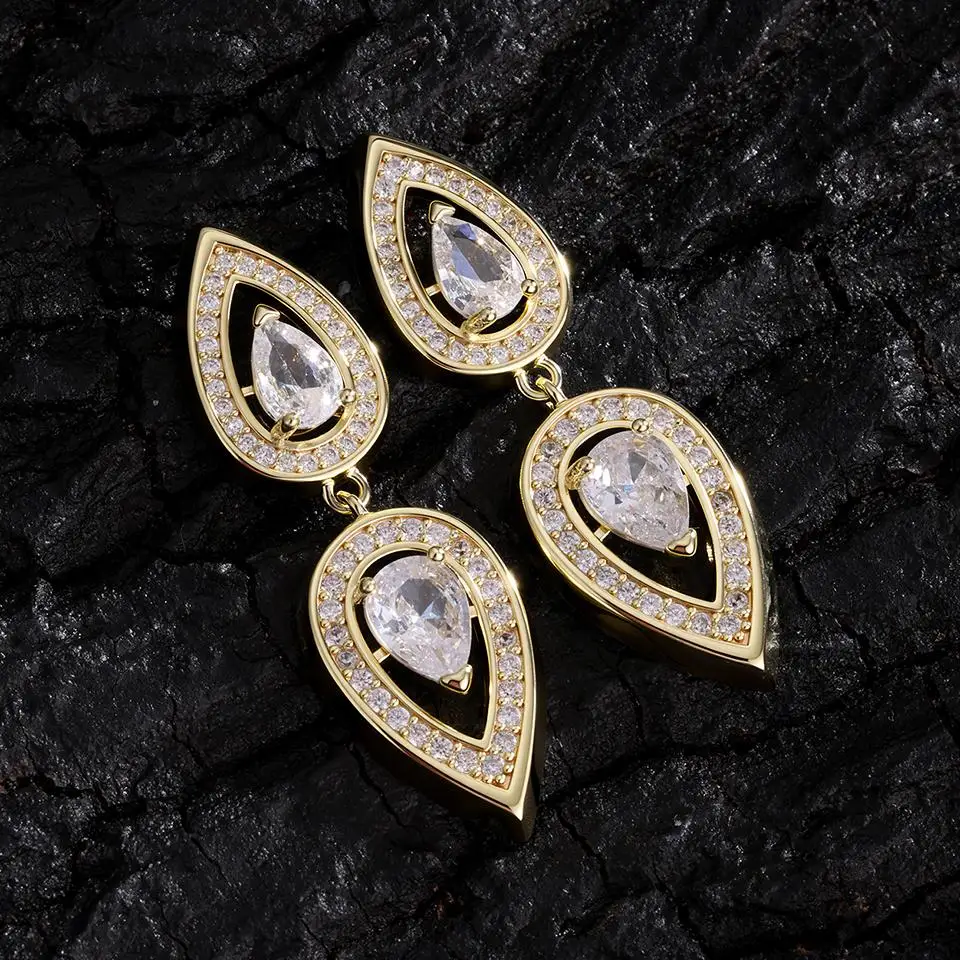 ZAKOL Temperament Fashion Water Drop Shape Micro-set Zircon Women's Dangle Earrings Exquisite Charm Daily Party Jewelry Gifts
