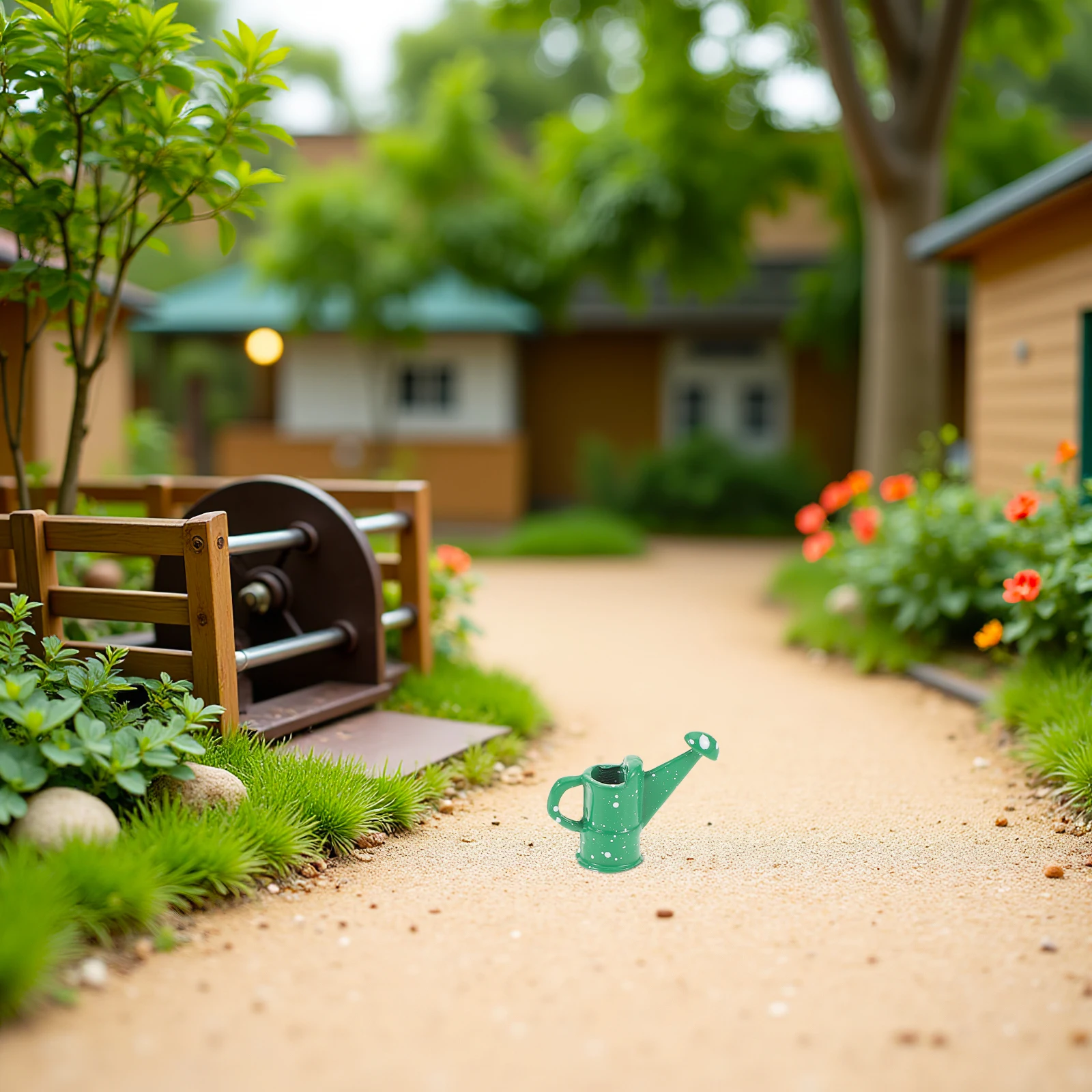 1 ensemble d'outils de jardinage miniatures, râteau réaliste, arrosoir, kit de plantation DIY pour maison de poupée, jeu de ferme - Mini jardin à main