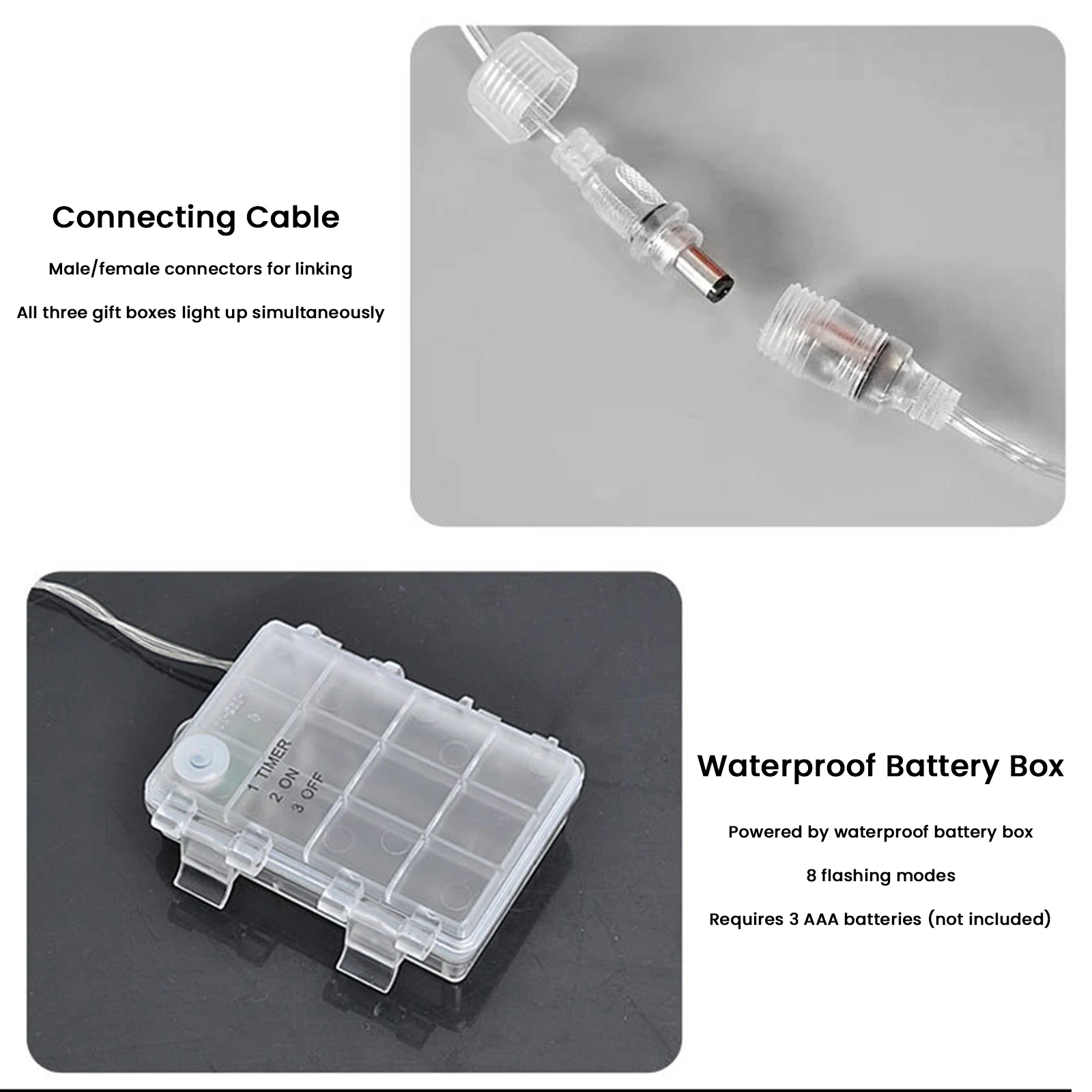 3 Buah Kotak Hadiah Natal Berlampu LED Kotak Hiasan Lampu Hangat Bertenaga Baterai Kotak Hadiah Ornamen Dekorasi Rumah Pesta Halaman