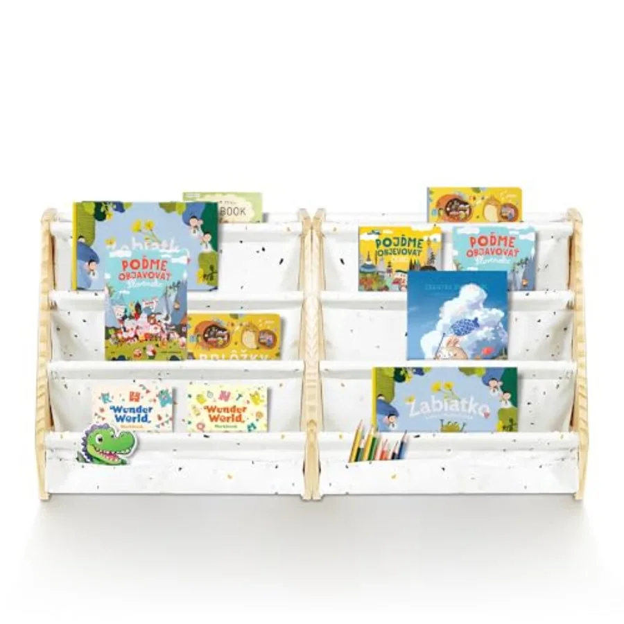 

Bookshelf 4-Tier Toddler Bookshelf Montessori Book shelf for Baby Room Classroom Books Rack Storage Natural Wooden Toy Storage