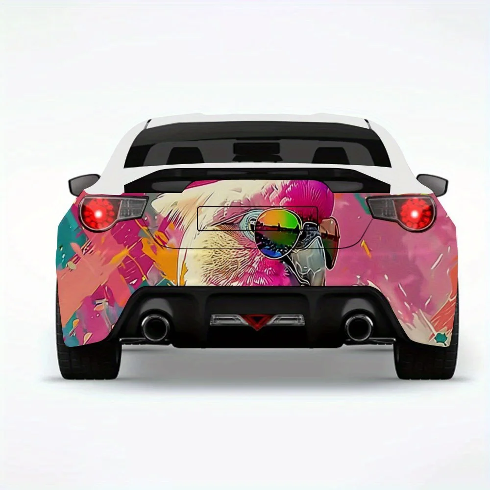 

Стильная автомобильная наклейка с розовым попугаем, виниловая наклейка на заднюю часть автомобиля, водонепроницаемые самоклеящиеся виниловые наклейки для хвоста и бампера автомобиля, деко