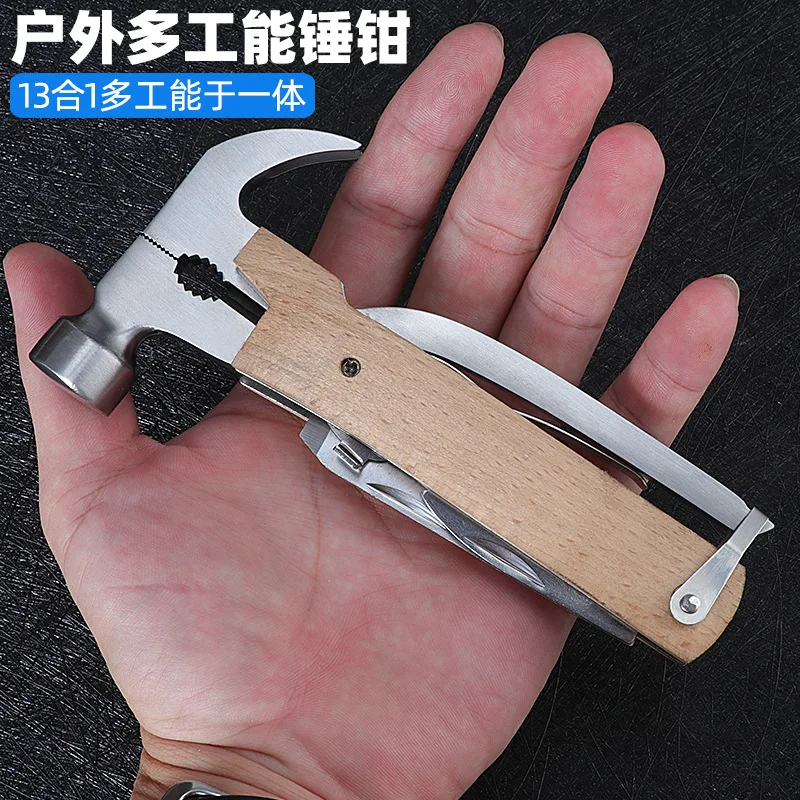 Multifunctional claw pliers Hammer Stainless Steel Folding Car Outdoor Camping Broken Window Escape hammer Woodworking hammer