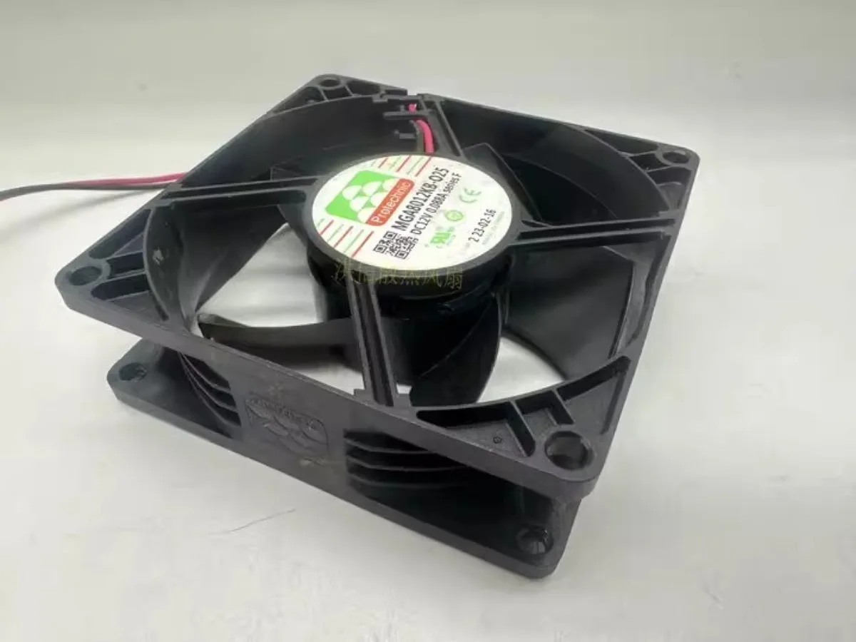 For Protechnic MGA8012KB-O25 8025 DC12V 0.088A 8CM 2-Wire Silent Cooling Fan