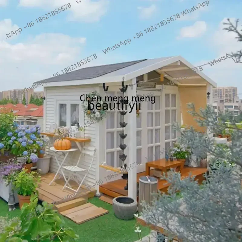 D178  Preservative wood villa courtyard chalet outdoor assembly garden shading pavilion fully customized closed solid wood house