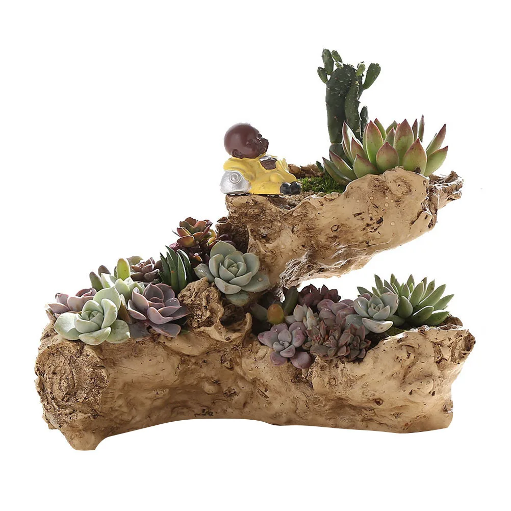 

Decoration Decorative Twisted Potted Planter Artificial Driftwood Succulent Bonsai Resin Flower Cactus