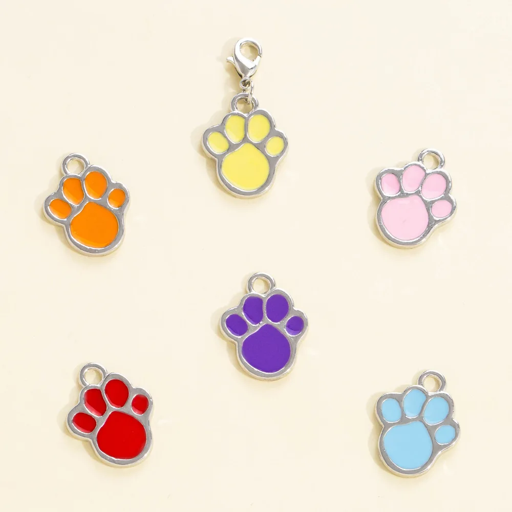 

Cute bear paw oil-dripping alloy jewelry pendant DIY chain hand keychain pendant jewelry small accessories