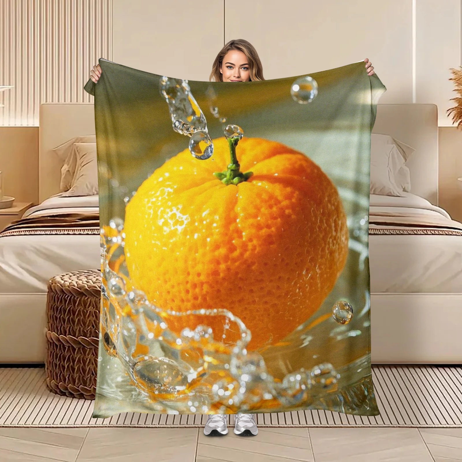 

Orange Water Patterns Blanket, A Unique Gift For Friends And Family. Adds A Splash Of Color And Brings Joy