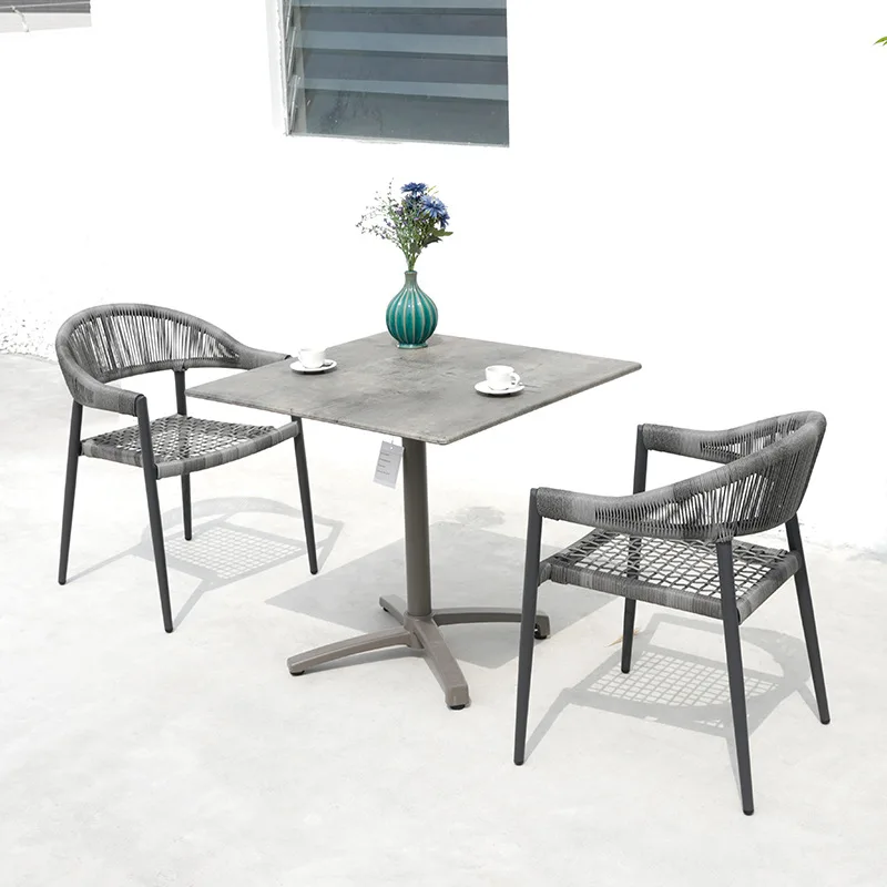 

Outdoor balcony Open-air courtyard table and chair combination Rattan chair furniture Tebali countertop coffee table