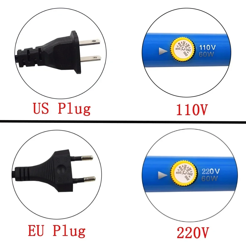 Lutownica 60W elektryczna spawarka cyny 80W 510 gwint narzędzie do naprawy baterii regulowana temperatura 220v końcówka ołówkowa UR wtyczka