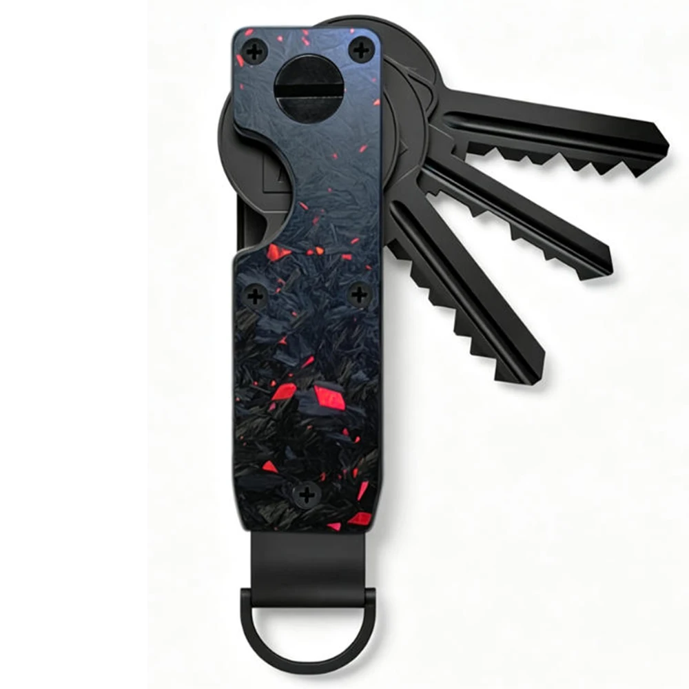 Schlüsselanhänger für Männer/Frauen, kompakter Autoschlüsselhalter, minimalistisches Metall-Schlüsseletui, kleiner Schlüsselanhänger, Smart Ring Keybar – Detail 7