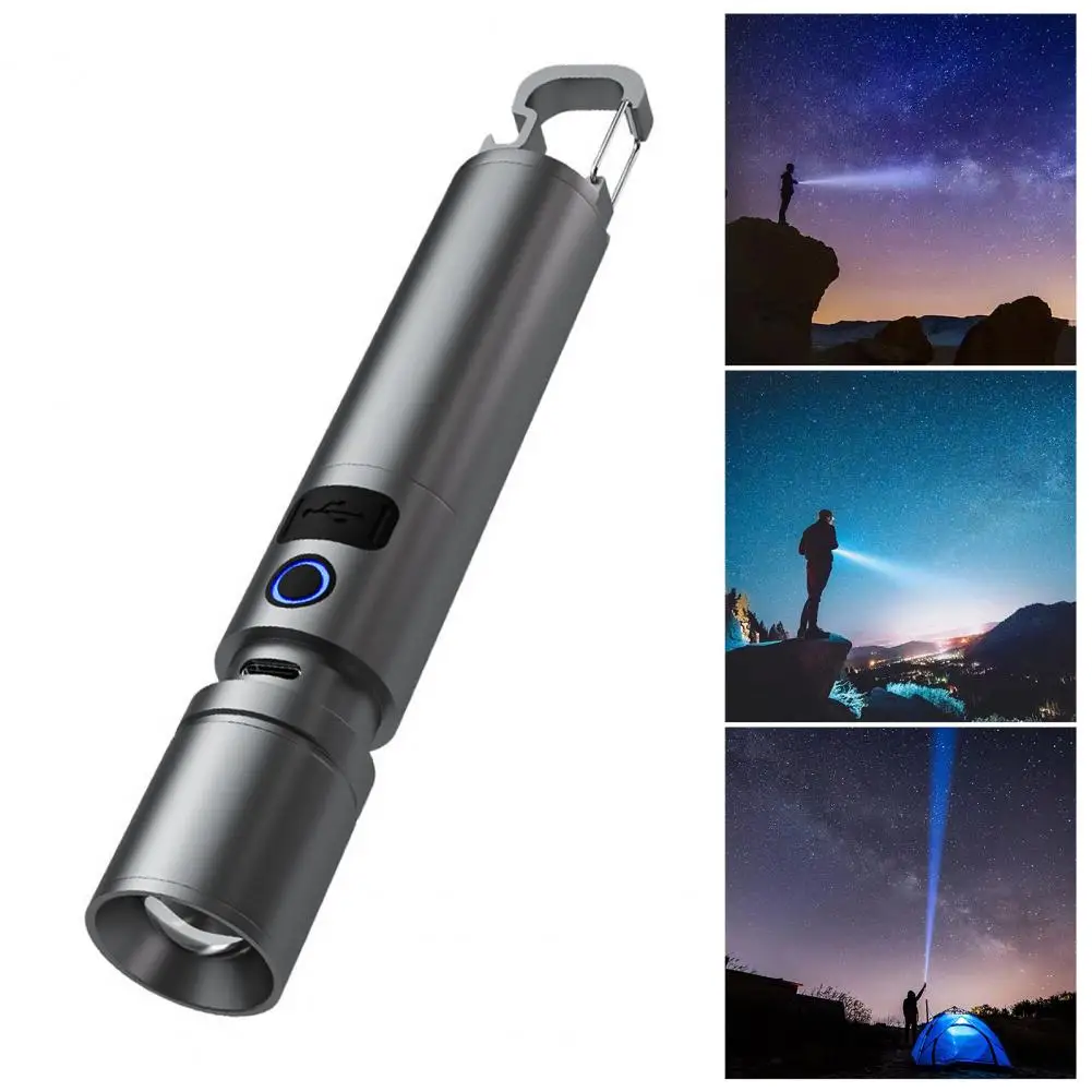 Powerful Torch LED Flashlight Camping Waterproof Super Bright High Lumens Zoomable USB Rechargeable Flashlight