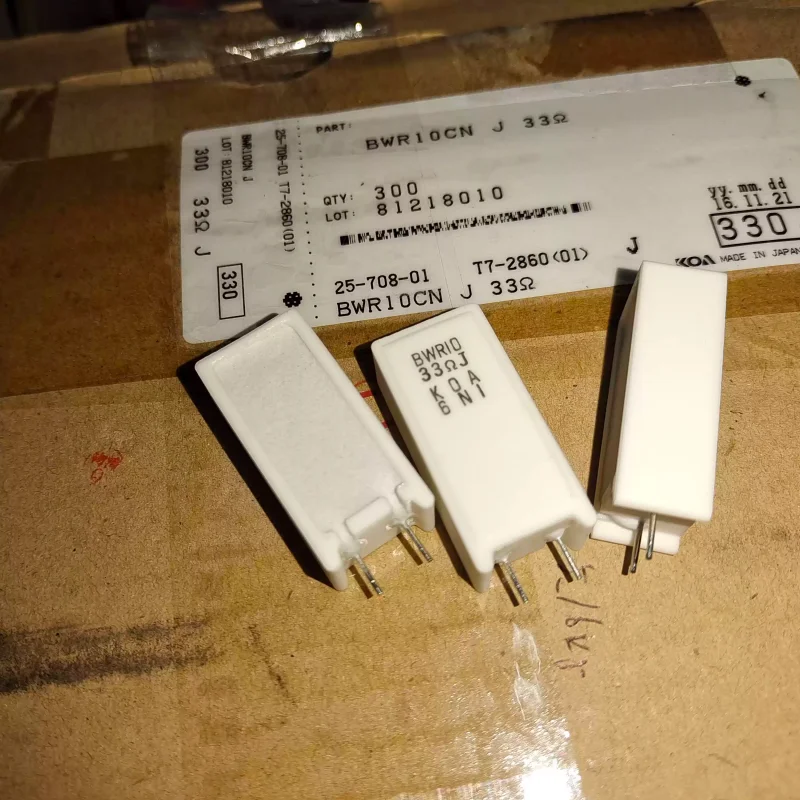 10-100pcs imported from Japan KOA BWR10CNJ33 Ω 10W 33 Ω 33R 33 ohms high-power ceramic cement resistor