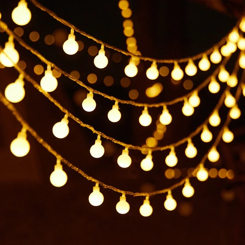 

LED String Lights Outdoor Ball Chain Lights Garland Bulbs 10m Fairy Lights Party Home Wedding Garden Christmas Decoration