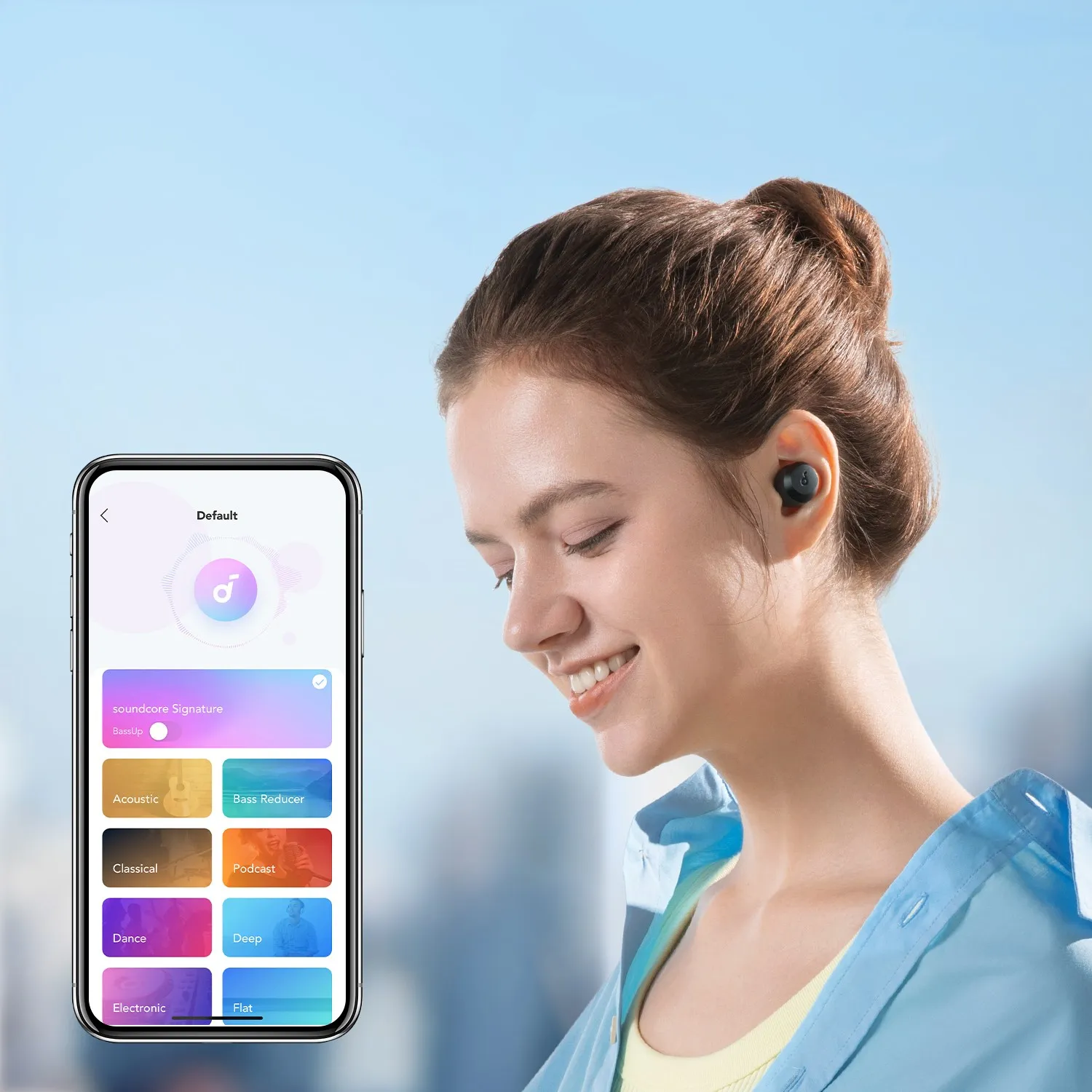 Soundcore A25i true wireless earphones with longer playback time of 28 hours Bluetooth 5.3 User defined applications 22 preset E