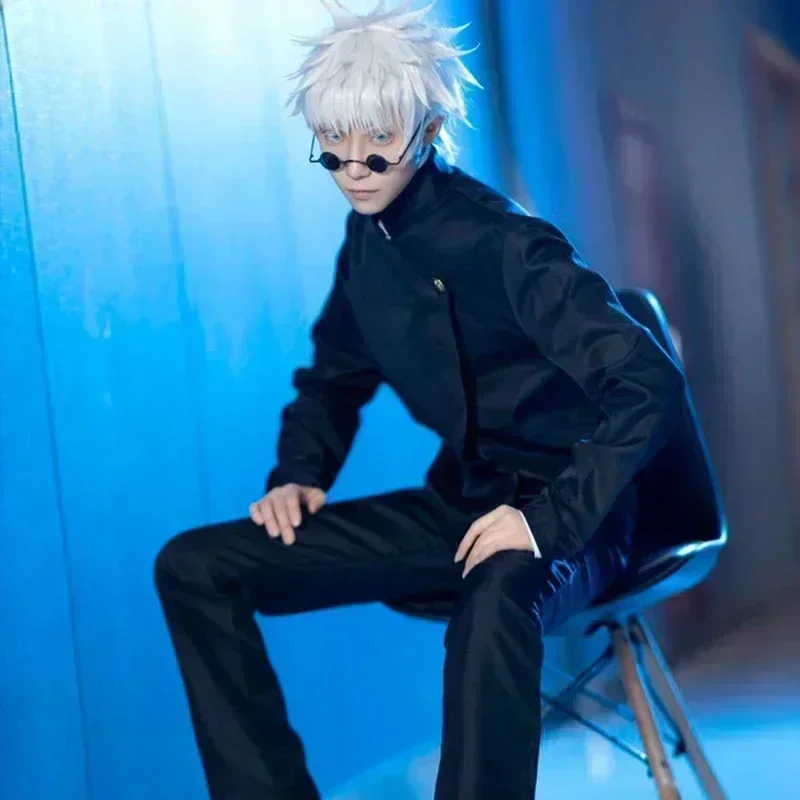

2026 Anime Gojo Satoru Cosplay Uniform Jujutsu Kaisen Gojo Satoru Cosplay Costume High School Uniform Wig Suit Halloween Costume