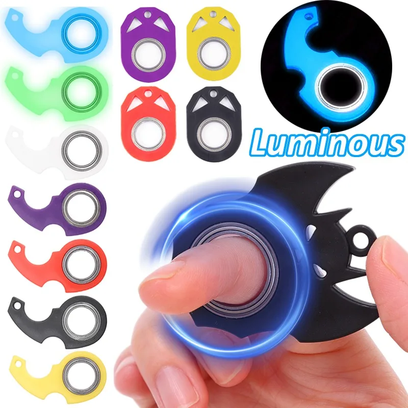 New Keychain Spinner Anxiety Stress Relief Fidget Toys Spinning Noctilucent Key Ring Relieve Boredom Multiple Colors Party Gifts