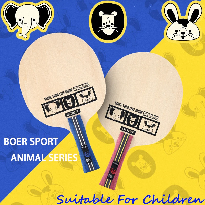 Thin Handle 5 Ply Pure Wood Table Tennis Blade For Kids Tranning Table Tennis Rackets Practical Ping Pong Paddle