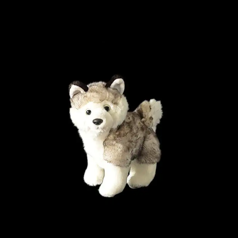 リアルなアラスカン・マラミュートぬいぐるみ-かわいいシミュレーション子犬ぬいぐるみ-本物そっくりのアラスカン犬ぬいぐるみ-子供へのプレゼント-ホームデコレーション