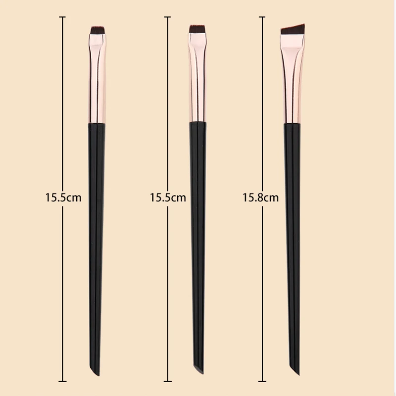 Blade Eyeliner Brush Eyebrow Brush Portable Flat Fine Eye Liner Brow Contour Makeup Brushes Cosmetic Beauty Makeup Tool 3pcs/set