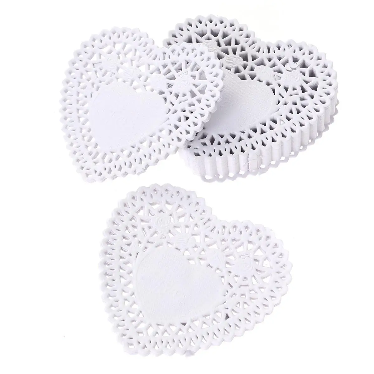 

250 Pcs Lace Paper Tablecloth Cake Decorating Heart Trays Decorative Food Doilies