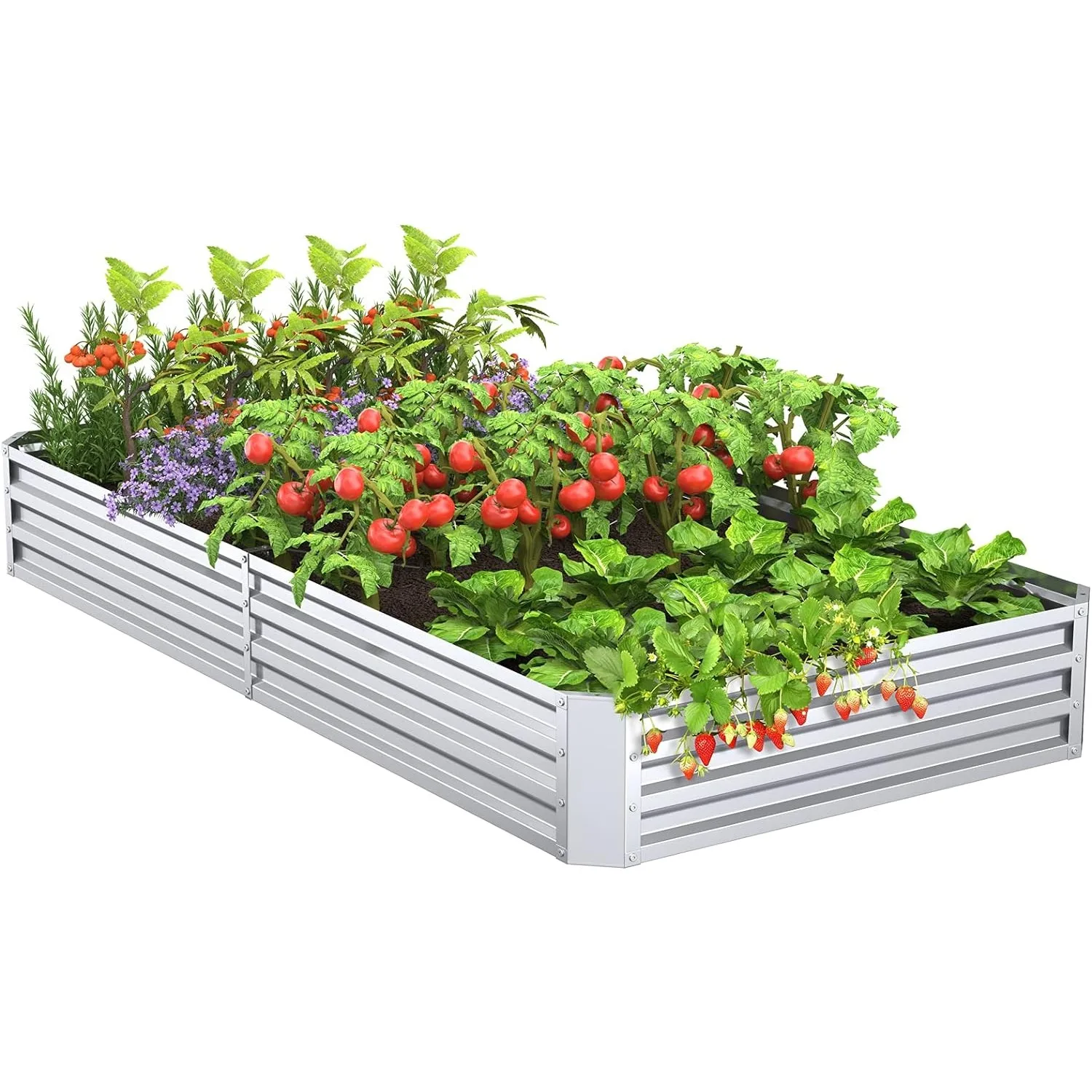 

Mr IRONSTONE Galvanized Raised Garden Bed Outdoor for Vegetables Flowers Herb, Large Heavy Metal Planter Box Steel Kit