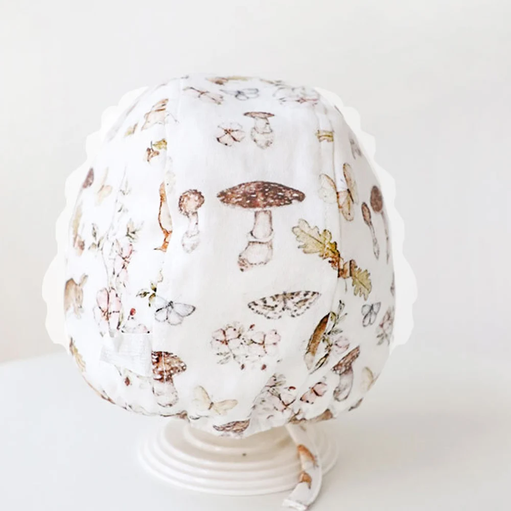 赤ちゃんの女の子のための動物のプリント帽子,春,夏,病院,屋外,0〜3か月の赤ちゃんのための綿の帽子,100%