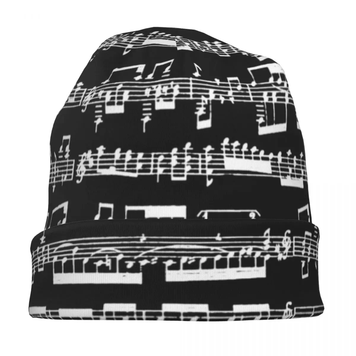 Sheet Music Bonnet Hats Knitted Hat Fashion Outdoor Musical Notes Skullies Beanies Hat Men's Women's Spring Dual-use Caps