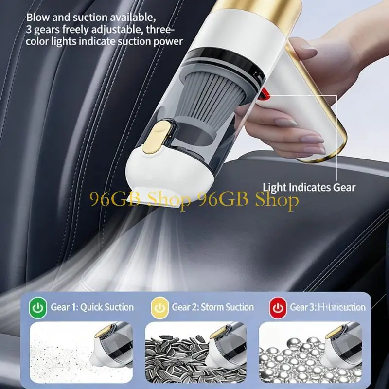96GB Rapid Mobile Vacuum 80000RPM Nonbrush Motor 16000Pa Absorption 3 Modifiable Pace Transportable Shih tzus Car Detailing and