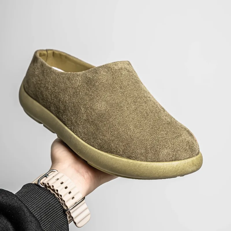 

Fashion Slip on Men Half Slippers Comfortable Men's Casual Shoes Breathable Man Loafers Lightweight Soft Sole Lazy Walking Shoes