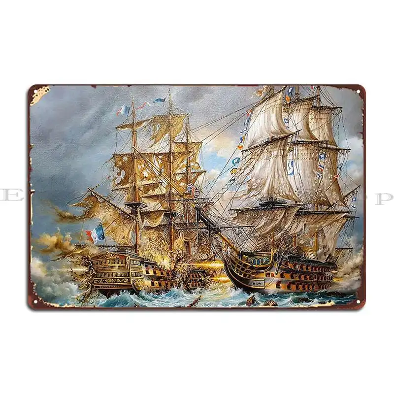 Battle Of Trafalgar Metal Plaque Poster Retro Plaques Iron Printing Cinema Tin Sign Poster