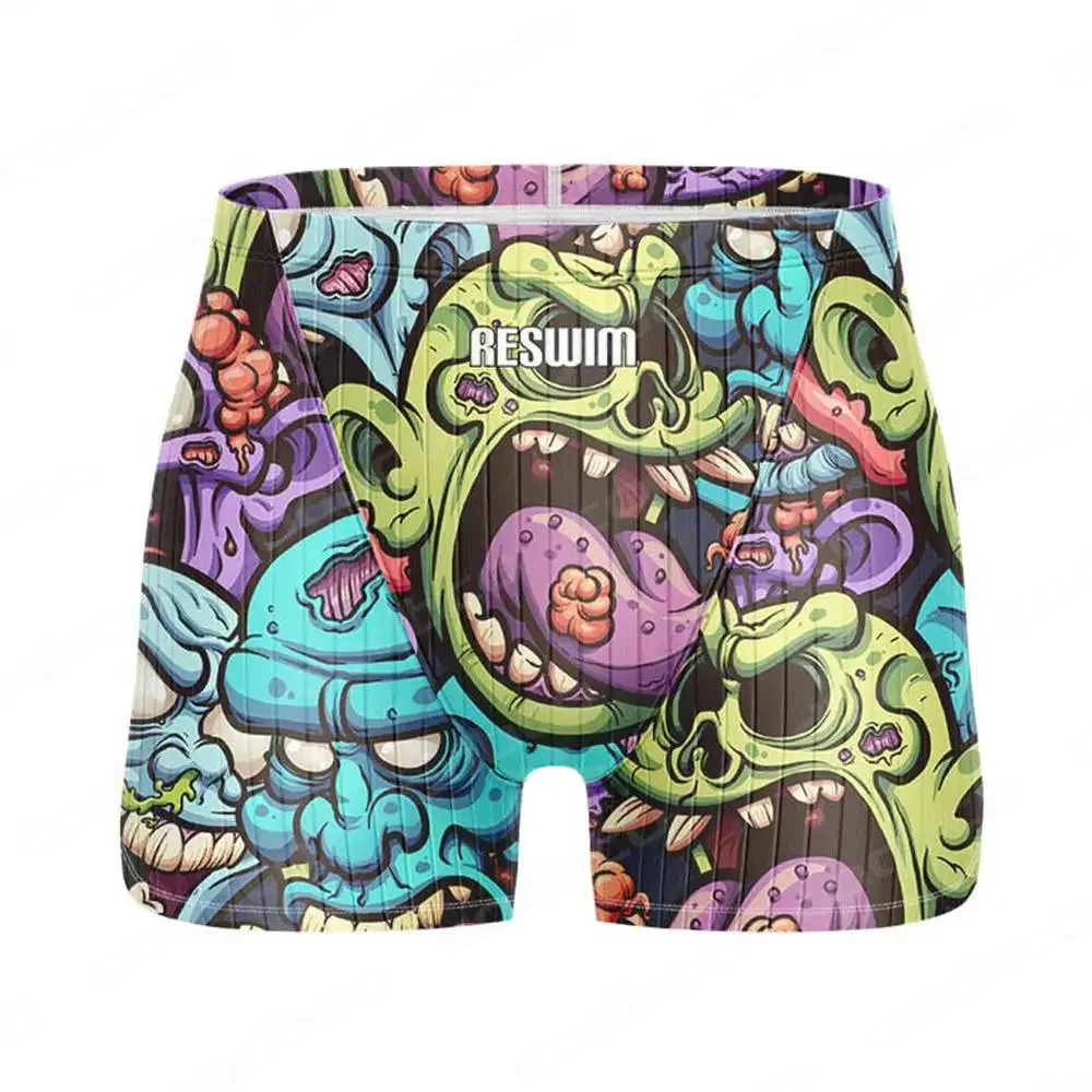 Summer Men's Surf Swim Jammer Swimwear Short Trunks Beach Tights Shorts Quick Dry  Sports Surfing Swimming Pants Gym Swimsuit