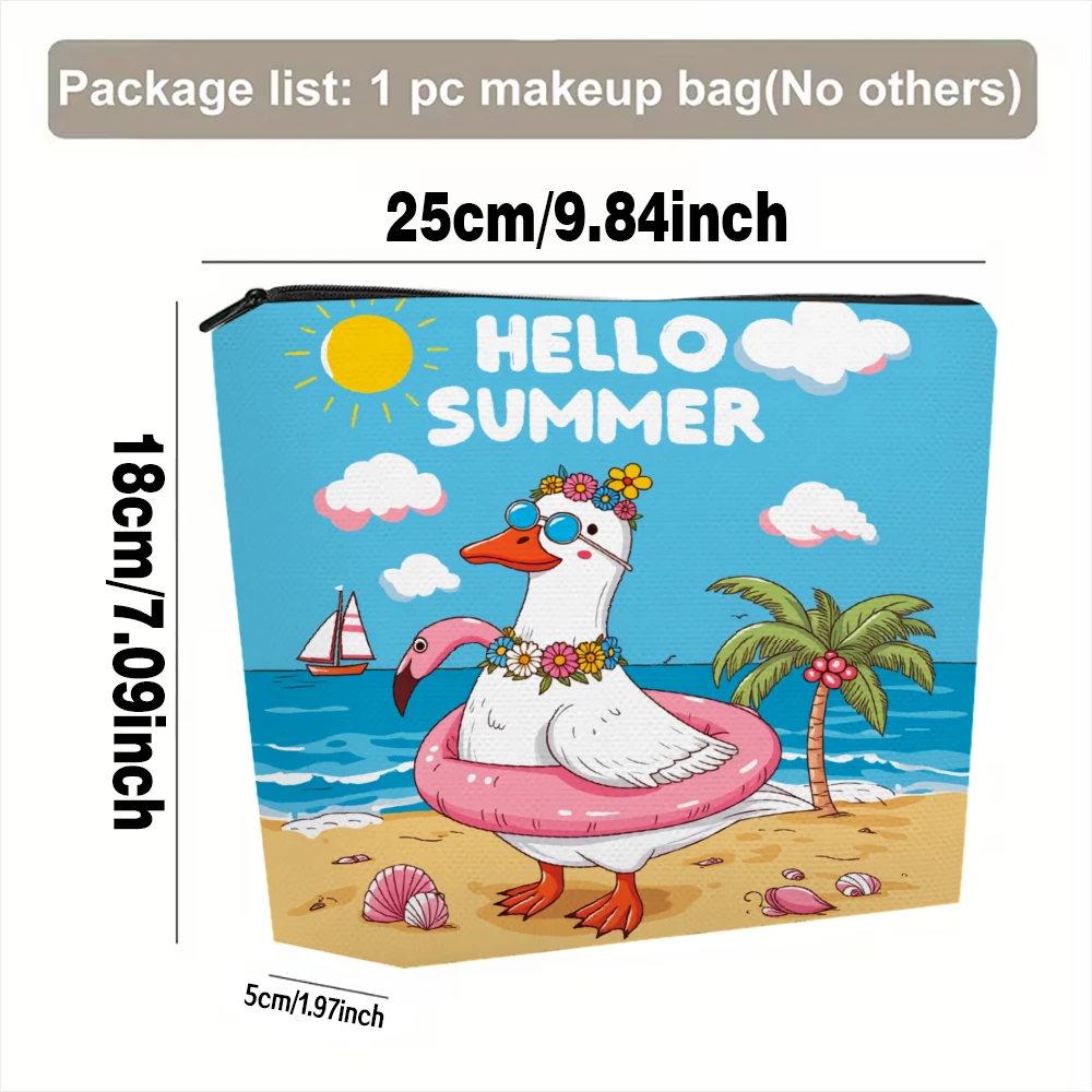 Flamingo Duck Watermelon Flowers Stars Makeup Bags for Girls Cosmetic Pouch Toiletry Bag Pencil Case Travel Storage