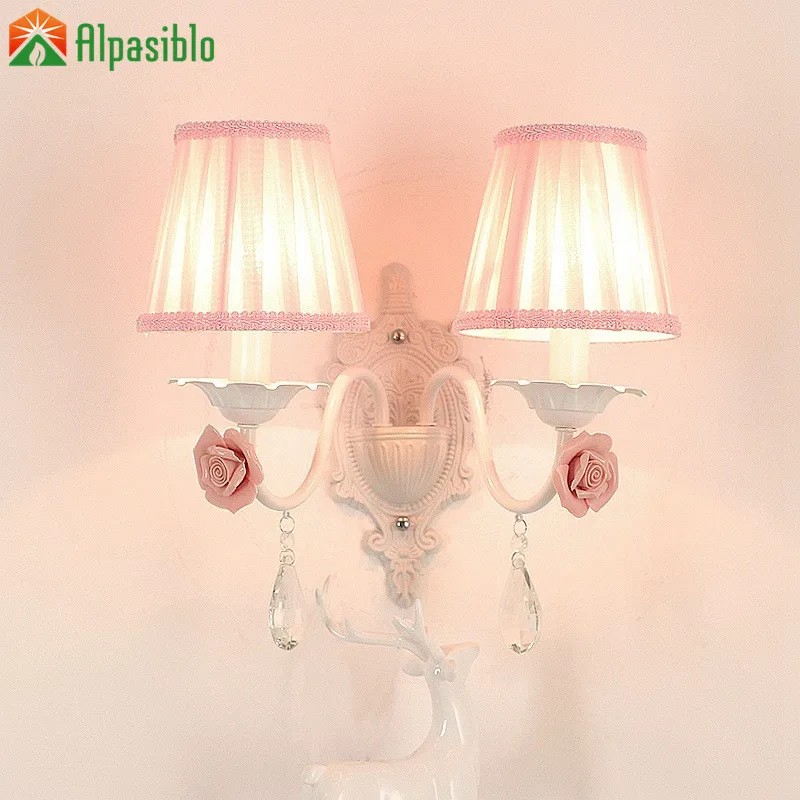 

Nordic Creativity Flowers LED Wall Lamp Crystal Indoor Bedroom Bedside Living Room Lighting Sconce Corridor Stairs Light Fixture