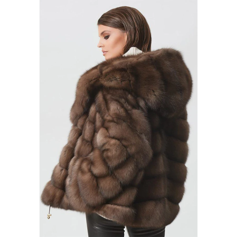 Natural Fox Fur Jacket Lady Coat Winter Hooded Real Fox Fur Coat Women Clothing 2024 New Arrivals Fur Coats