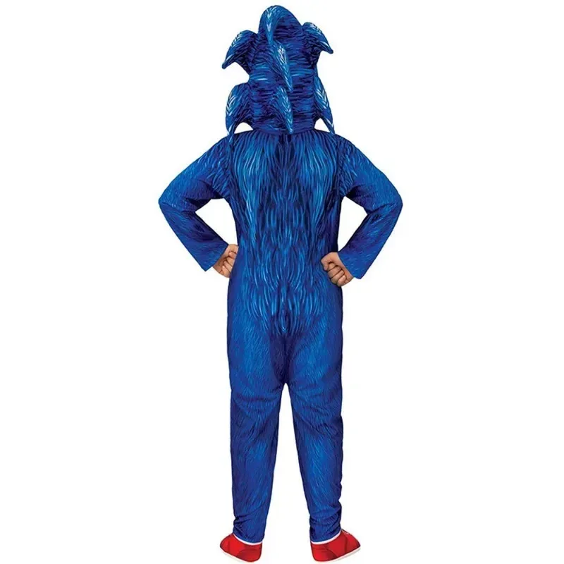 Game Sonic Kids Cosplay Costumes Sonic Hedgehog Boys Girls Bodysuit Children Jumpsuit with Headgear Suit Halloween Party Gift