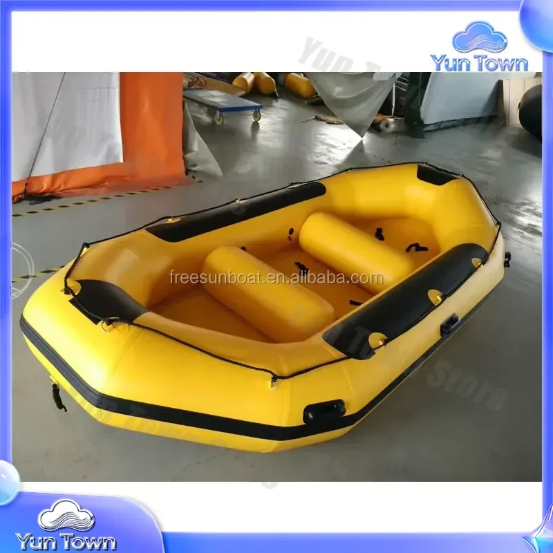 Inflatable Raft for Whitewater River Rafting Self-Bailing Drafting Boat Lifeboat for Outdoor Adventure Camping Fishing