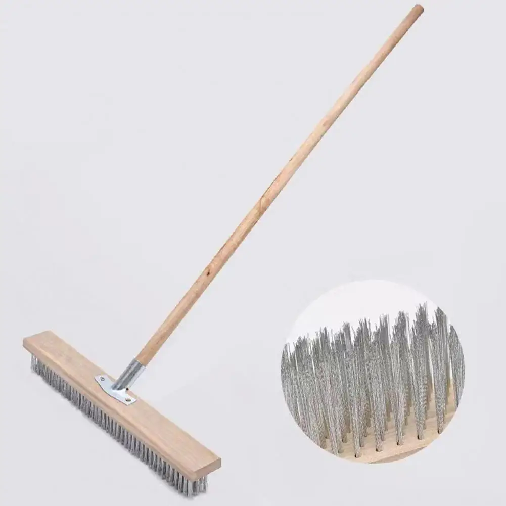 Boat Deck Brush Heavy Duty Stainless Steel Wire Scrub Brush for Outdoor Patio Floor Moss Removal Deck Stiff Metal Bristle