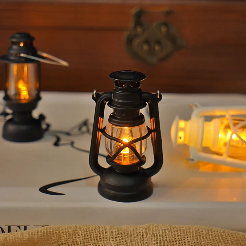 دمية صغيرة Led الرجعية متوهجة المهر فانوس محاكاة Cande ضوء الليل ضوء الدمى مصغرة ضوء الزيت مصباح لعبة ديكور المنزل #4