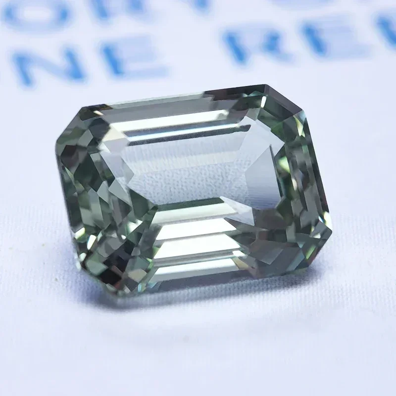 Top Lab Grown Sapphire Emerald Cut Green Color VVS1 Gemstone Charms DIY for Jewelry Making Materials Selectable AGL Certificate