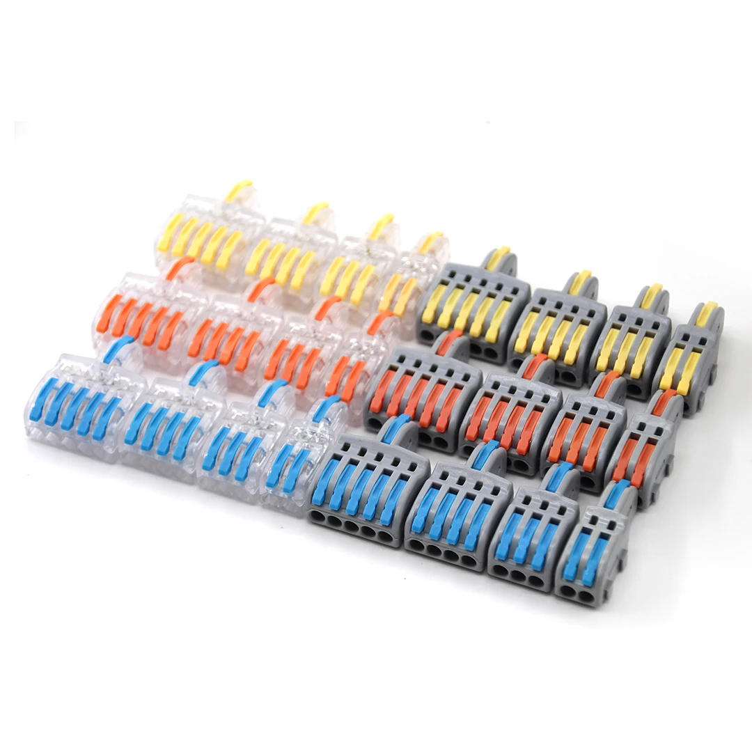 

1/5/10 Pcs Mini Quick Wire Cable Connectors Universal Compact Spring Splicing Wiring Connector One in Two Out Terminal Block