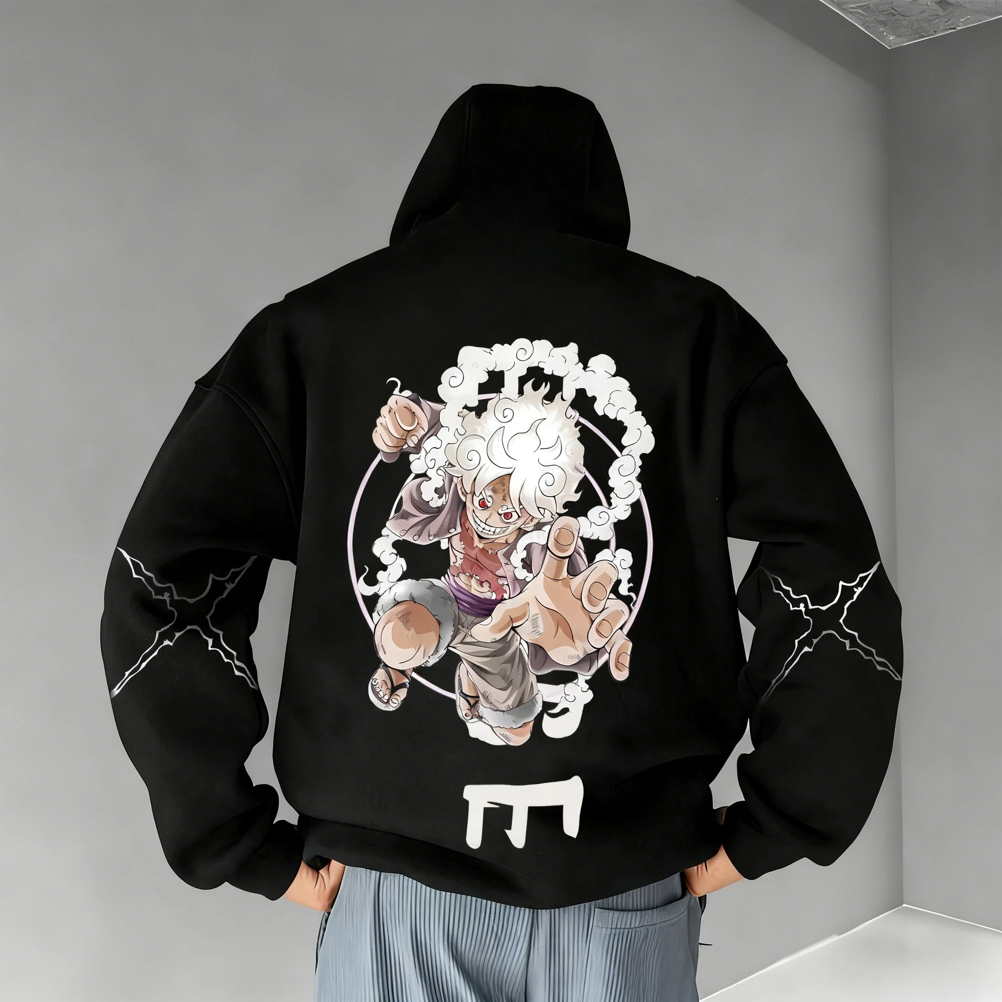 سترة فضفاضة جديدة مطبوعة برسومات الرسوم المتحركة من قطعة واحدة هي سترة عصرية من القطن الخالص للرجال والنساء في شتاء 2025 #4