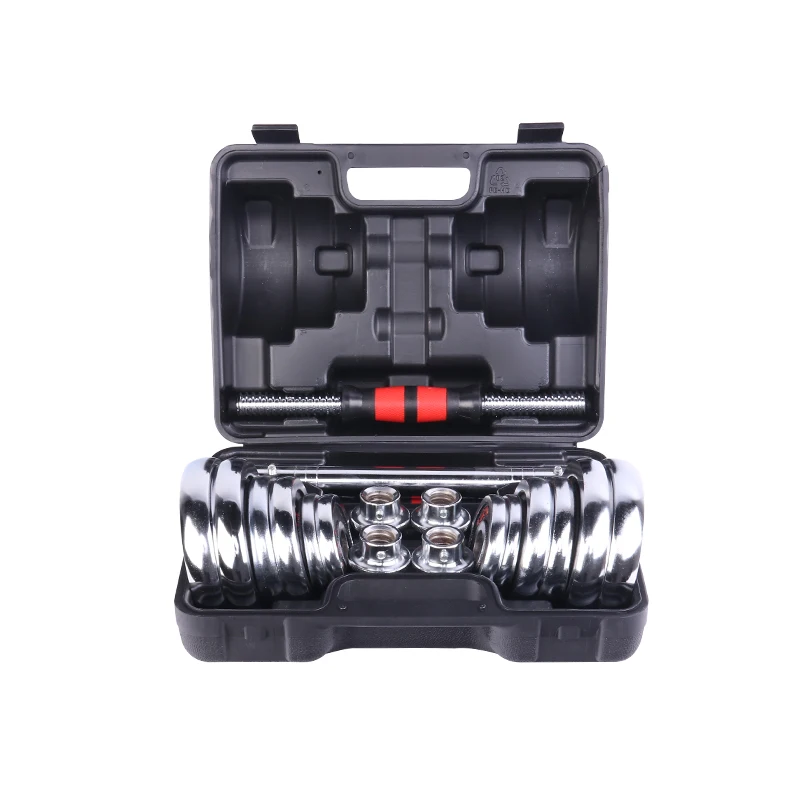 Hot Sale Cheap Gym Home Fitness 10/15/20/25/30/35/40/45/50KG Electroplate Cast Iron Weights Adjustable Dumbbell Set