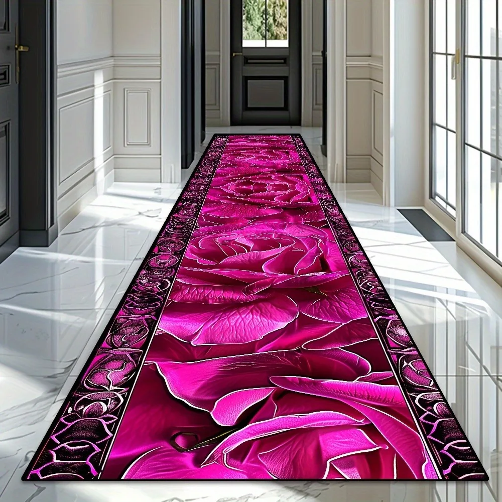 Retro Brick Pattern Runner Rug Faux Stone Mosaic Kitchen Floor Mat Corridor Carpet