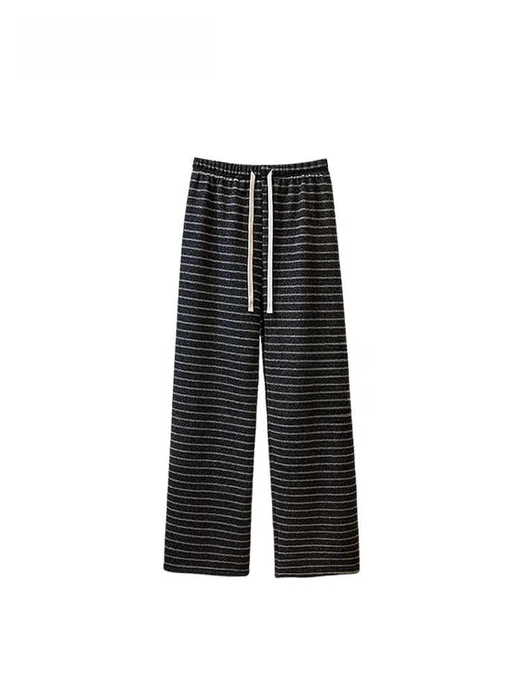 

High Waist Fce Lined Straight Leg Pants plus Size Women's Striped Trousers Spring New Sle Pear aped Body Cute Sle