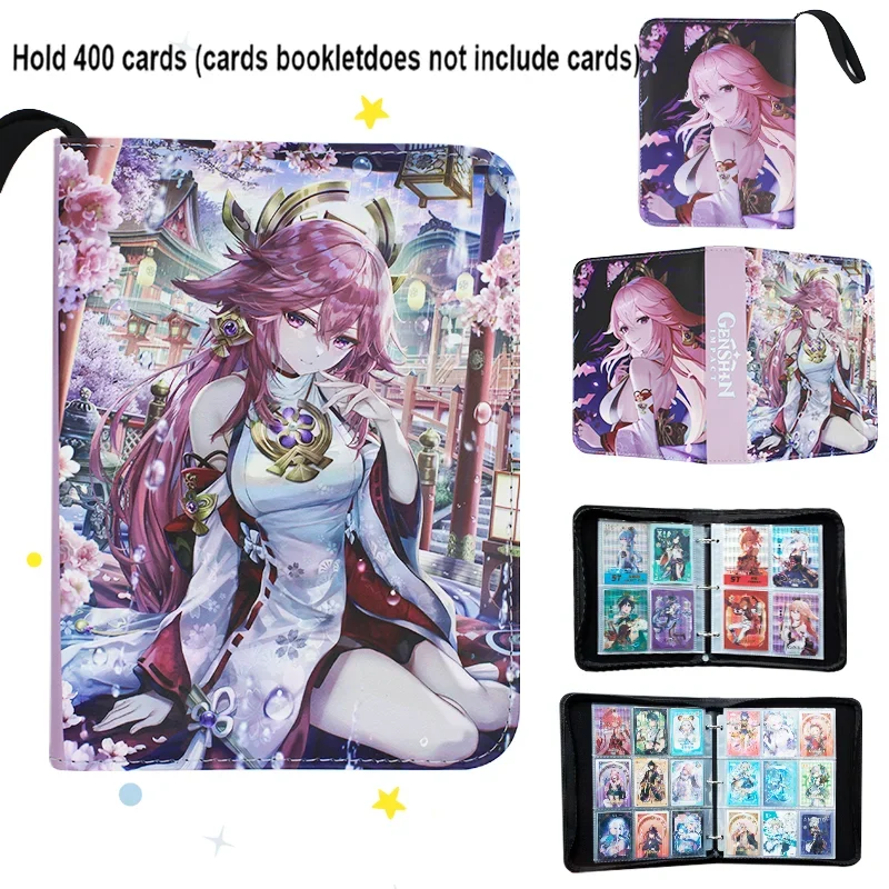 400/900 PCS Genshin Impact Lumine Morax Beelzebul Card Album Card Book Anime Map Letter Holder Binder Notebook Collection Folder