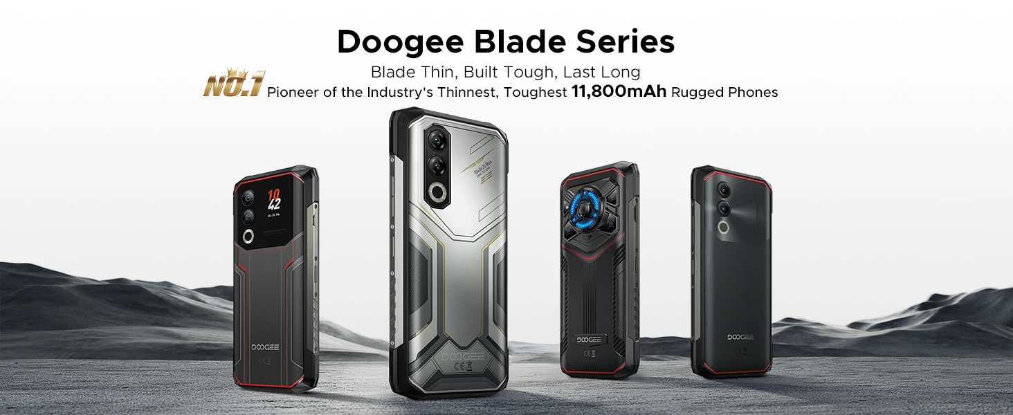 DOOGEE Blade20 Max Rugged Phone 36GB+1TB Gemini AI 6.6" 120Hz Display 11800mAh Battery Android 15 Helio G100 64MP Camera NFC Smartphone