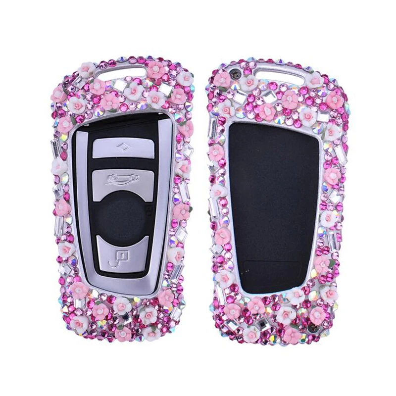 Luxury Alloy Car Key Case Cover Holder Shell Bag Diamond Decoration For BMW E46 E90 E60 F10 F30 G20 F20 E87 E92 X1 X3 E91 F48